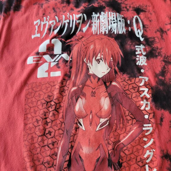 Neon Genesis Evangelion Asuka Langley T-Shirt Small Red Black Tie Dye Anime - Picture 2 of 7